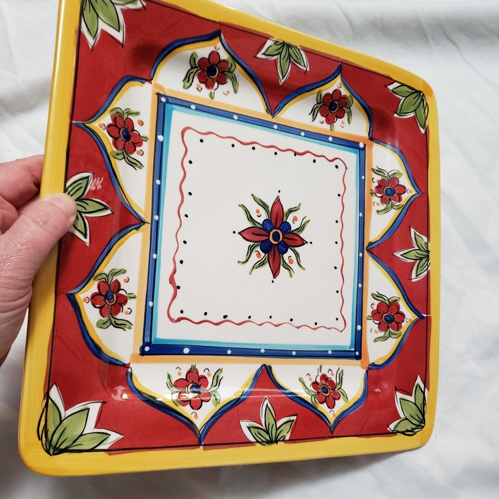 Vintage Square Server 10.5" Dionisa Hacienda Style